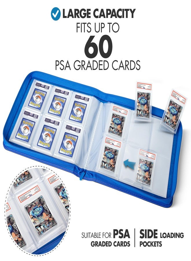 FunGuys Graded Card Binder, 60 PSA Slab Holder, 6 Pocket Graded Card Storage, Slab Binder, PSA Card Graded Display Case Album, Zipper, MTG Card Collection Binder - Image 2